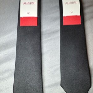 100% Authentic Valentino Black Tuxedo/Suit Tie (Unit of 2) Unisex (Men & Women)